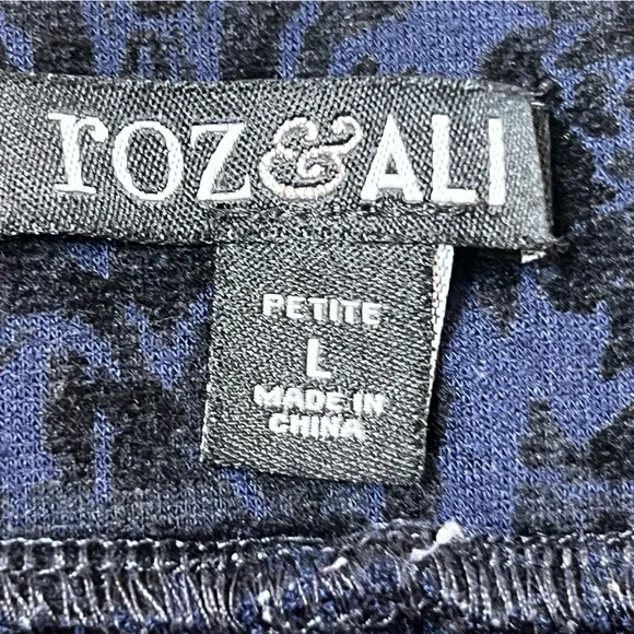 ROZ&ALI women blue printed leggings /size LP - Picture 6 of 6